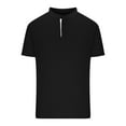 thumbnail image 1 of LYEAA Mens Vacation Shirts Short Sleeves Three Buttons Crew Neck Fitted Summer Pullover T-shirts Solid Casual Soft Comfortable Breathable Men's Tops Black M, 1 of 4