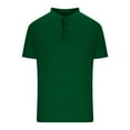 thumbnail image 1 of LYEAA Mens Vacation Shirts Short Sleeves Three Buttons Crew Neck Fitted Summer Pullover T-shirts Solid Casual Soft Comfortable Breathable Men's Tops Green L, 1 of 4