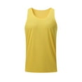 thumbnail image 1 of LYEAA Mens Workout Tops Sleeveless Athletic Fitness Running Training Casual Summer T-Shirts Solid Crew Neck Breathable Soft Comfortable Fashion Pullover Vacation Tees Everyday Wear Yellow XL, 1 of 1