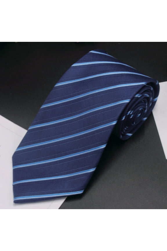 Neckties Men Long Classic Strip Self Tie Business Formal Neck Tie Party Wedding Prom Club Suit Neckwear Black