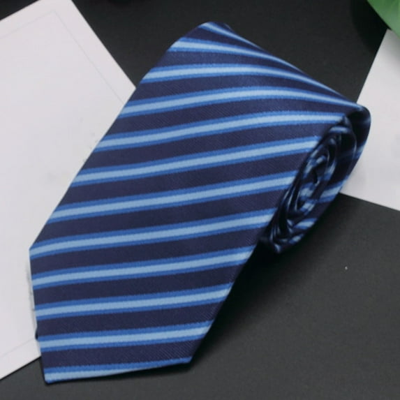 LYEAA Men's Striped Business Formal Tie, Classic 8cm Width Necktie, Twill Jacquard Pattern Tie for Suits Professional Work Interviews Weddings Parties