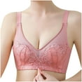 thumbnail image 1 of LYEAA No Wire Bras for Women Lace Push up Padded Wireless Daily Bras Wirefree Adjustable Strap Lift Soft Bralette Breathable Comfort Sleeping Bras Pink XL, 1 of 3