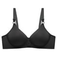 thumbnail image 1 of LYEAA No Wire Bras for Women Soft Cotton Push up Everyday Bras Wireless Support Solid Lightly Lined Lift Sleep Bras Comfortable Wirefree Breathable Shaping Daily Bralette Black M, 1 of 2