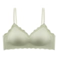 thumbnail image 1 of LYEAA No Wire Bras for Women Soft Seamless Push up Everyday Bras Wireless Support Solid Padded Lift Sleep Bras Comfortable Wirefree Breathable Shaping Daily T-Shirt Bralette Green XL, 1 of 6