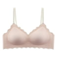 thumbnail image 1 of LYEAA No Wire Bras for Women Soft Seamless Push up Everyday Bras Wireless Support Solid Padded Lift Sleep Bras Comfortable Wirefree Breathable Shaping Daily T-Shirt Bralette Pink L, 1 of 2