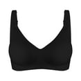 thumbnail image 1 of LYEAA Nursing Bras for Breastfeeding Plus Size Wireless Maternity Bras Pregnant Solid Breathable Bras Comfort Jelly Strip Push Up Women's Sleep Bras Black L, 1 of 2