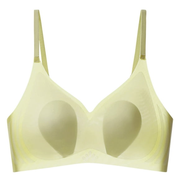 LYEAA Padded Bras for Women No Wires Seamless Push up Wireless Daily Bras Wirefree Adjustable Strap Lift Soft Bralette Breathable Comfort Sleeping Bras Green M
