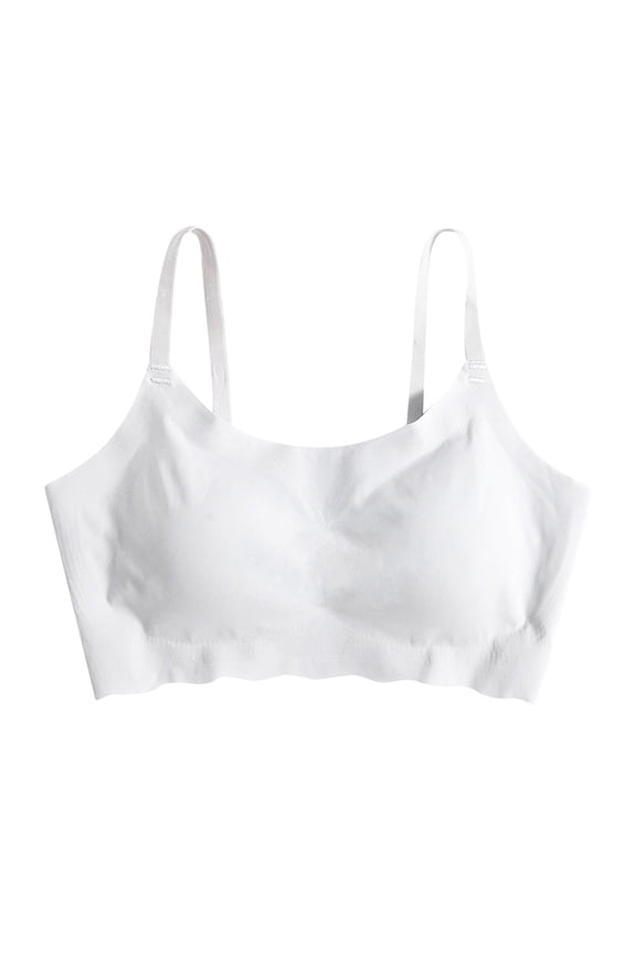 Padded Bras for Women Wireless Soft No Wire Push up Everyday Bras Support Solid Lift Sleep Bras Comfortable Wirefree Breathable Shaping Daily Pullover Bralette White S
