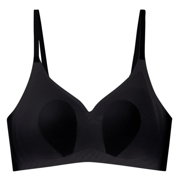 LYEAA Padded Bras for Women No Wires Seamless Push up Wireless Daily Bras Wirefree Adjustable Strap Lift Soft Bralette Breathable Comfort Sleeping Bras Black S