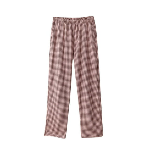 LYEAA Pajama Pants Women Soft Warm Winter Elastic waist Home Loungewear Causal Loose Plaid Long Sleep Pants Comfortable Sleepwear Bottoms with Pockets Pink XL