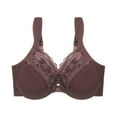thumbnail image 1 of LYEAA Plus Size Bras Underwire Push Up Bras Front Closure Adjustable Strap Bras Lift Shape Bralette Soild Lace Breathable Soft Bras Comfortable Everyday Bras T-Shirt Bras for Women Brown, 1 of 8