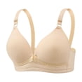 thumbnail image 1 of LYEAA Plus Size Bras Wireless Push up Maternity Nursing Lightly Lined Daily Bras Wirefree Adjustable Strap Lift Soft Bralette No Wire Breathable Comfort Womens Sleeping Bras for Breastfeeding Beige L, 1 of 2