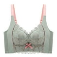 thumbnail image 1 of LYEAA Plus Size Bras for Women Push up with Lace Padded Wireless Daily Bras Wirefree Adjustable Strap Lift Soft Bralette No Wire Breathable Comfort Sleeping Bras Green 40/90C, 1 of 3