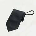 thumbnail image 1 of LYEAA Pre Tied Ties for Men Long Classic Solid Neckties Business Formal Neck Tie Party Wedding Prom Club Suit Neckwear Black, 1 of 4