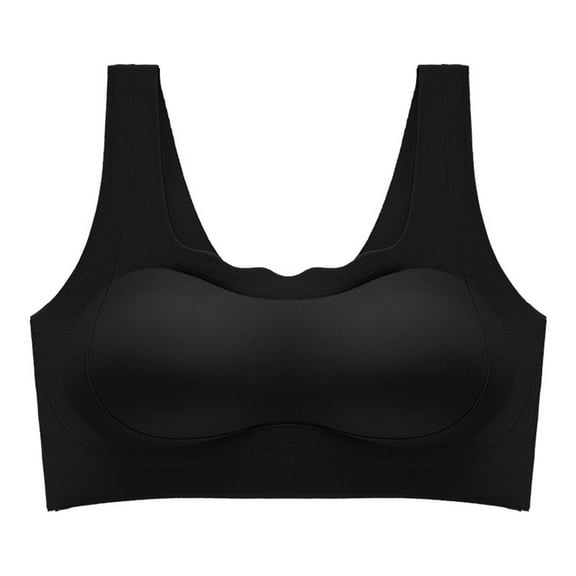 LYEAA Pullover Bras for Women Full Cup Coverage Wide Straps Back Smoothing Wireless Solid Color Everyday Bras