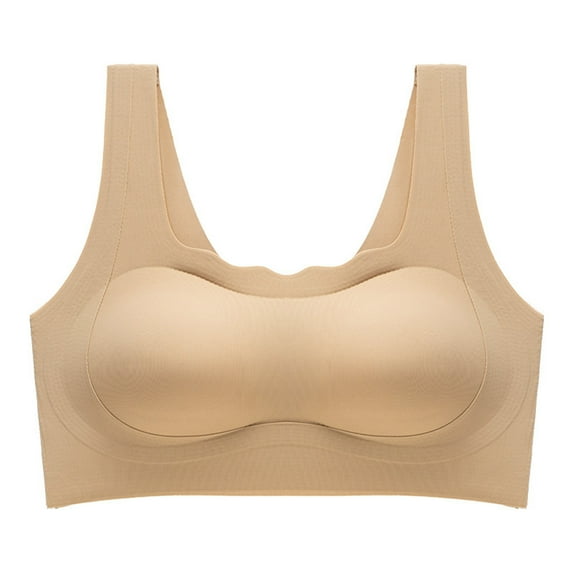 LYEAA Pullover Bras for Women Full Cup Coverage Wide Straps Back Smoothing Wireless Solid Color Everyday Bras