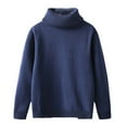 thumbnail image 1 of LYEAA Pullover Turtleneck Sweater for Kids Fleece Lined Long Sleeved Solid Color Fall Winter Sweater, 1 of 1