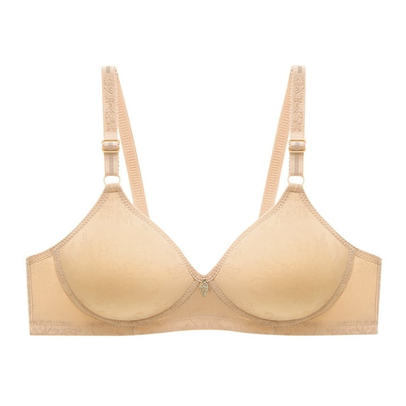 LYEAA Push up Bras for Women Plus Size No Underwire Soft Everyday Bras Wireless Support Solid Lift Sleep Bras Comfortable Wirefree Breathable Shaping Daily Bralette Beige M