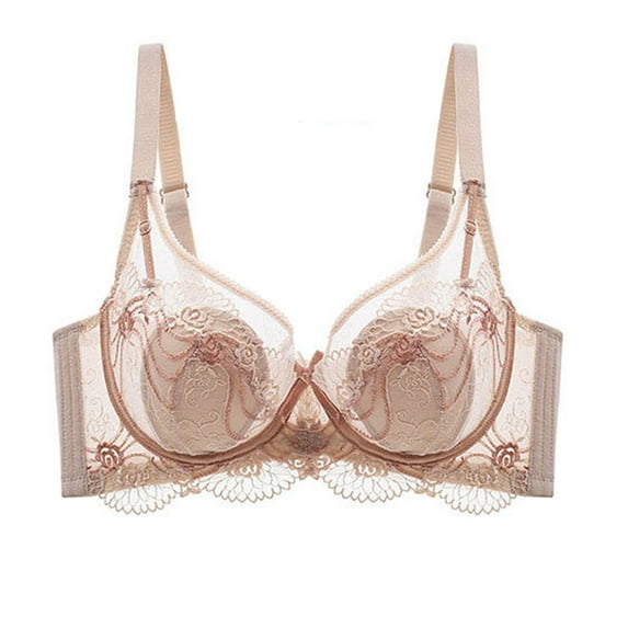 LYEAA Push up Bras for Women Wireless Bralette Lace Padded Daily Bras Wirefree Adjustable Strap Lift Soft Bras No Wire Breathable Comfort Sleeping Bras Beige S
