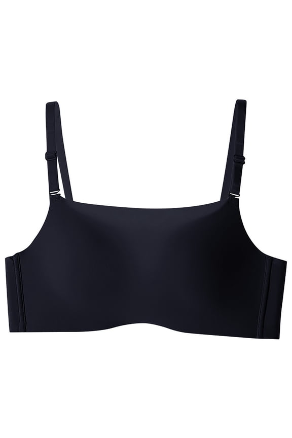 Push up Bras for Women Wireless Seamless Pullover Daily Bras Wirefree Adjustable Strap Lift Soft Bralette No Wire Breathable Comfort Sleeping Bras Black L