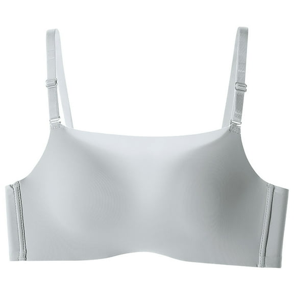 LYEAA Push up Bras for Women Wireless Seamless Pullover Daily Bras Wirefree Adjustable Strap Lift Soft Bralette No Wire Breathable Comfort Sleeping Bras Gray L