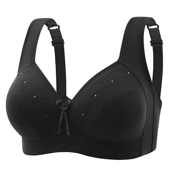 LYEAA Push up Bras for Women Wireless Soft No Wire Cotton Everyday Bras Support Solid Lightly Lined Lift Sleep Bras Comfortable Wirefree Breathable Shaping Daily Bralette Black M