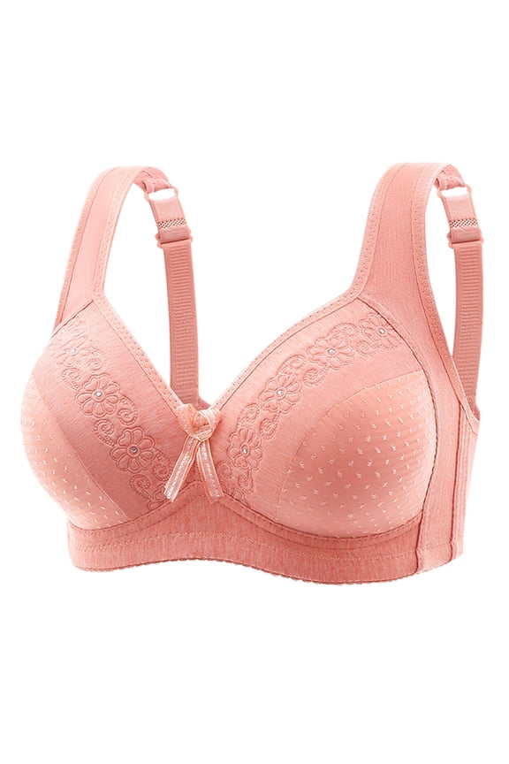 Push up Bras for Women Wireless Soft No Wire Cotton Everyday Bras Support Solid Lightly Lined Lift Sleep Bras Comfortable Wirefree Breathable Shaping Daily Bralette Orange XL