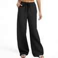 thumbnail image 1 of LYEAA Red Young Adult Pants for Women Baggy SweatPants with Pockets Solid Color Athletic Bottoms Casual Trousers S-2XL, 1 of 6