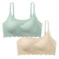thumbnail image 1 of LYEAA Seamless Bras for Women Wireless 2 Pack No Wire Wirefree Everyday Bras Push up Breathable Solid Color Pullover Daily Sleep Bras Comfort Shaping Full Figure Soft Stretch T-Shirt Bras Green XL, 1 of 8