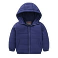 thumbnail image 1 of LYEAA Short Puffer Jacket for Kids Hooded and Pocketed Light Solid Color Winter Outwear, 1 of 3