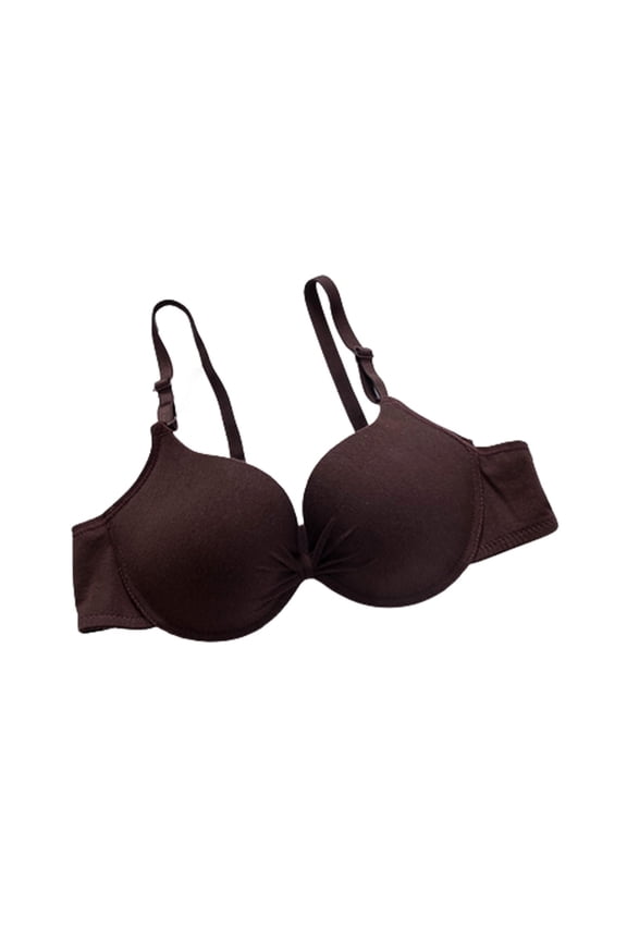Sleep Bras for Women Push up Padded Cotton Wireless Daily Bras Wirefree Adjustable Strap Lift Soft Bralette No Wire Breathable Comfort Bras Brown L