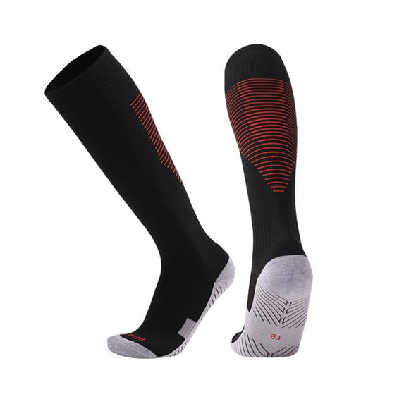 LYEAA Soccer Socks for Kids Thick Lightweight Knee High Socks Training Cushioned Daily Wear Free Size
