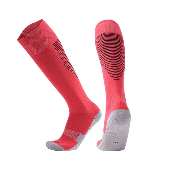 LYEAA Soccer Socks for Kids Thick Lightweight Knee High Socks Training Cushioned Daily Wear Free Size