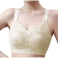 thumbnail image 1 of LYEAA Soft Bras for Women No Wires Plus Size Lace Push up Padded Wireless Daily Bras Wirefree Adjustable Strap Lift Bralette Breathable Comfort Sleeping Bras Beige 3XL, 1 of 4
