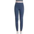 thumbnail image 1 of LYEAA Soft Leggings for Women High Waist Butt Lifting Pants Ankle Length Workout Elastic Yoga Pants Stretch Shapewear Running Fitted Sports Casual Pants Breathable Pants Blue S, 1 of 2