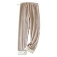 thumbnail image 1 of LYEAA Soft Pajama Pants for Women Fuzzy Flannel Warm Winter Adjustable waist Home Pregnancy Loungewear Causal Loose Solid Long Sleep Pants Thick Comfortable Sleepwear Bottoms Purple XL, 1 of 5