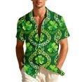 thumbnail image 1 of LYEAA St.Patricks Day Shirts Men Clover Print Collared Short Sleeve Shirt Lightweight Button down Blouses Holiday Tops, 1 of 8