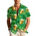 thumbnail image 1 of LYEAA St.Patricks Day Shirts Men Collared Clover Print Short Sleeve Shirt Lightweight Button down Blouses Summer Holiday Tops, 1 of 8