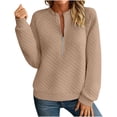 thumbnail image 1 of LYEAA Sweatshirts for Women Long Sleeve Collared Tees Solid Pullover Tops Lightweight Casual Holiday Clothes, 1 of 6
