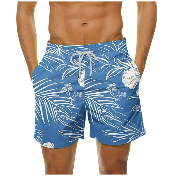 LYEAA Swim Shorts Men Short Elastic Waist Summer Beach Big Men's Swimming Trunks Hawaiian Colorful Floral Print Surfing Board Shorts Casual Athletic Fashion Comfortable Swimwear with Pockets 5XL
