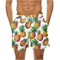 thumbnail image 1 of LYEAA Swim Trunks for Men Elastic Waist Summer Beach Big Men's Swimming Shorts Hawaiian Colorful Pineapple Printed Surfing Board Shorts Casual Sports Fashion Comfort Swimwear with Pockets White M, 1 of 5