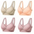 thumbnail image 1 of LYEAA T Shirt Bras for Women 4 Pack No Wire Wirefree Everyday Bras Push up Breathable Wireless Solid Color Daily Sleep Bras Comfort Shaping Soft Stretch Bras Pink S, 1 of 2