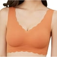thumbnail image 1 of LYEAA T Shirt Bras for Women Plus Size Seamless Push up Padded Wireless Daily Bras Wirefree Wide Strap Lift Soft Bralette No Wire Breathable Comfort Sleeping Bras with Removable Cup Orange 5XL, 1 of 6