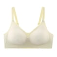 thumbnail image 1 of LYEAA T Shirt Bras for Women Soft No Wire Seamless Push up Everyday Bras Wireless Support Solid Lift Sleep Bras Comfortable Wirefree Breathable Shaping Daily T-Shirt Bralette White M, 1 of 2