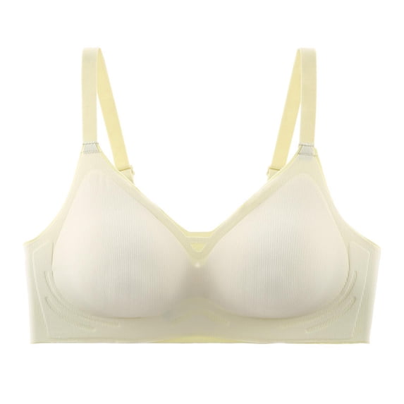 LYEAA T Shirt Bras for Women Soft No Wire Seamless Push up Everyday Bras Wireless Support Solid Lift Sleep Bras Comfortable Wirefree Breathable Shaping Daily T-Shirt Bralette White M
