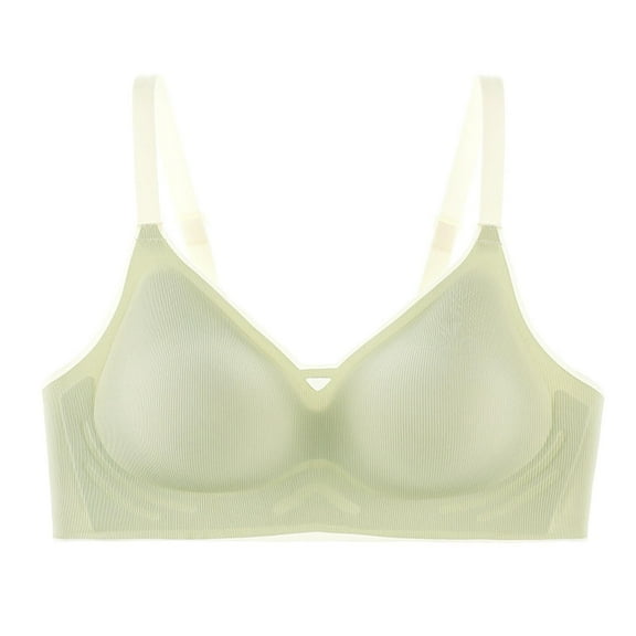 LYEAA T Shirt Bras for Women Soft No Wire Seamless Push up Everyday Bras Wireless Support Solid Lift Sleep Bras Comfortable Wirefree Breathable Shaping Daily T-Shirt Bralette Green M