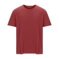 thumbnail image 1 of LYEAA T Shirts Cotton Men Short Sleeve Crewneck Pullover Summer Tees Solid Fashion Casual Loose Outdoor Tee Tops Breathable Comfortable Soft Everyday Clothes Pink XL, 1 of 4