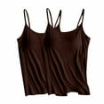 thumbnail image 1 of LYEAA Tank Tops for Women with Built in Bra Loose 2 Pack of Plus Size Spaghetti Strap Wirefree Workout Yoga Summer Casual Undershirt Solid Crew Neck Sleeveless Fashion Ladies Pullover Shirts Red L, 1 of 1