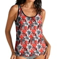 thumbnail image 1 of LYEAA Tankini Tops for Women Crewneck Adjustable Straps Tank Tops Hawaiian Print Bathing Suit Modest Beach Swimsuits, 1 of 8
