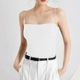 thumbnail image 1 of LYEAA Tanks with Built in Bras Spaghetti Strap Cotton Fitted Summer Casual Undershirt Solid Sleeveless Basic Breathable Fashion Ladies Pullover Shirts White S, 1 of 1